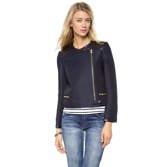 Club Monaco Jackets & Blazers - Club Monaco 4 Kaylan Leather Navy Blazer Lambskin